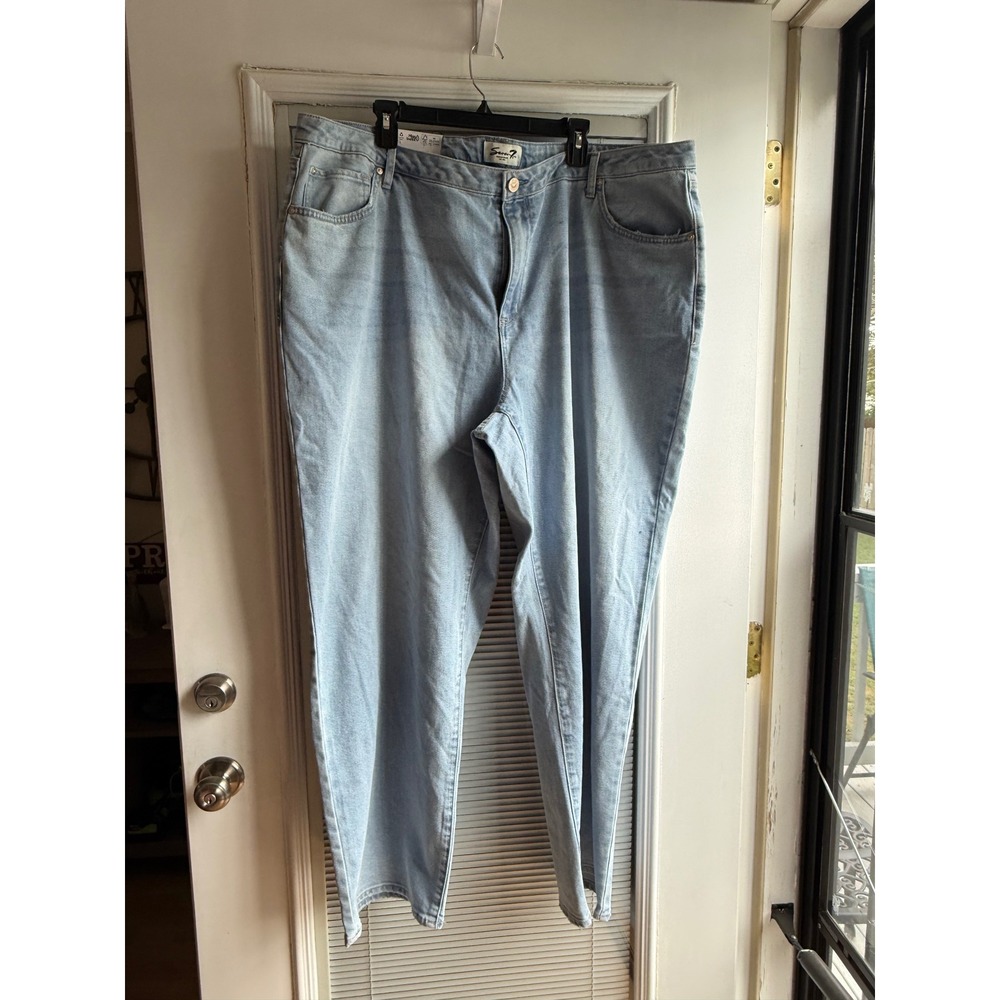 Seven7 Loose Straight Jean Women 24W Light Wash NEW High Rise SX10341DE
